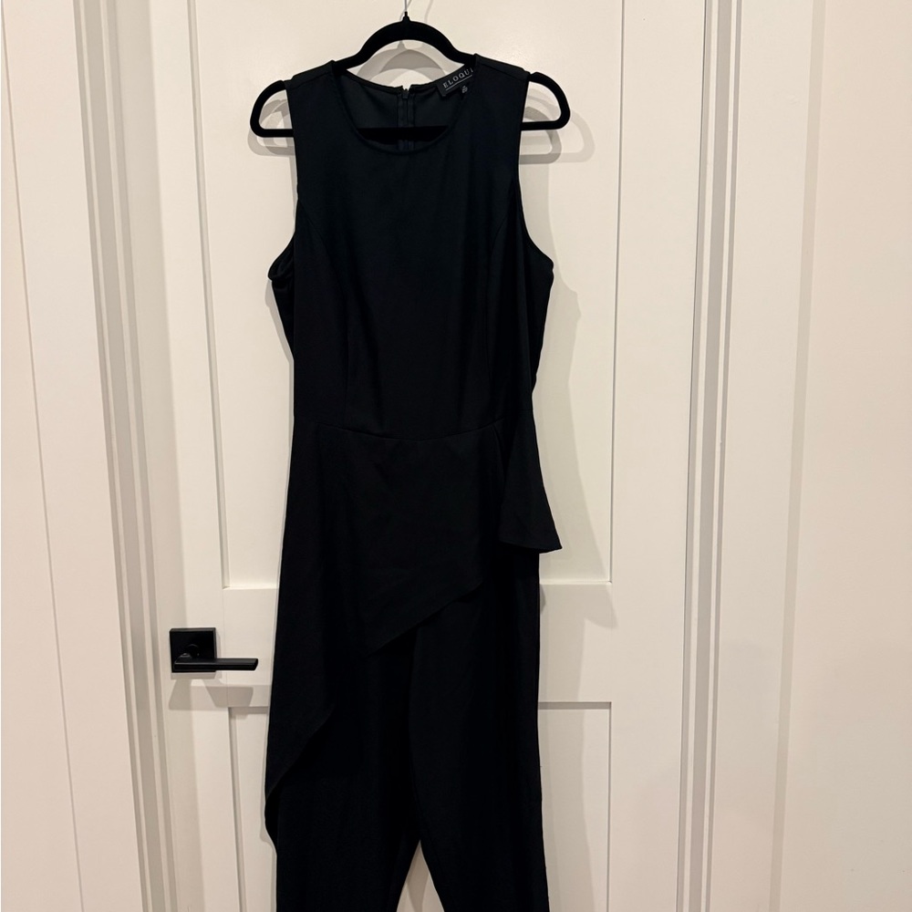 Eloquii Black Elegant Sleeveless Jumpsuit